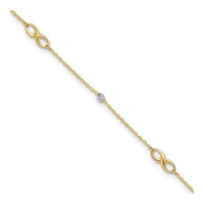 14K Two-Tone Gold Infinity Anklet