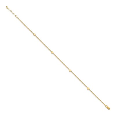 14K Yellow Gold Heart Anklet – view 3