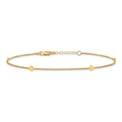 14K Yellow Gold Heart Anklet – view 4