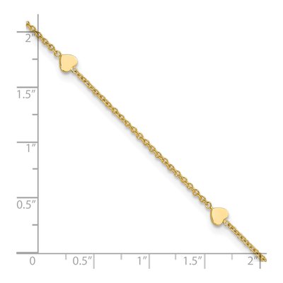 14K Yellow Gold Heart Anklet – view 5