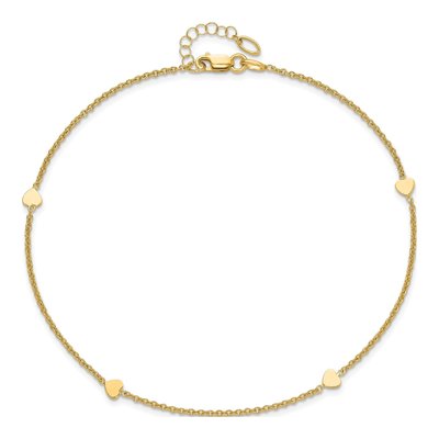 14K Yellow Gold Heart Anklet – view 6
