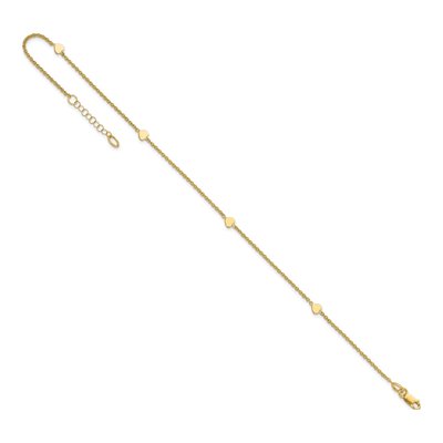 14K Yellow Gold Heart Anklet – view 8