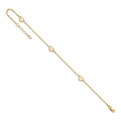 14K Yellow Gold Heart Link Anklet – view 8
