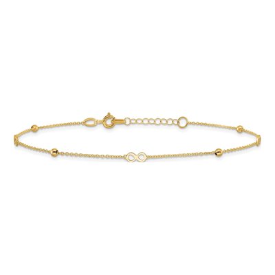 14K Yellow Gold Infinity Anklet – view 4