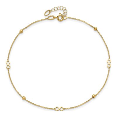14K Yellow Gold Infinity Anklet – view 5