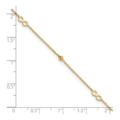 14K Yellow Gold Infinity Anklet – view 6