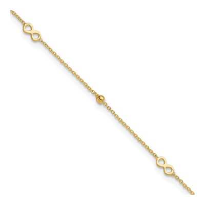 14K Yellow Gold Infinity Anklet