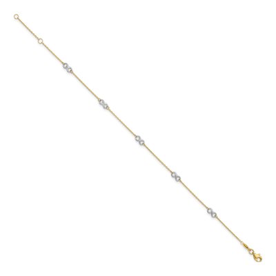 14K Two-Tone Gold Infinity Anklet – view 3