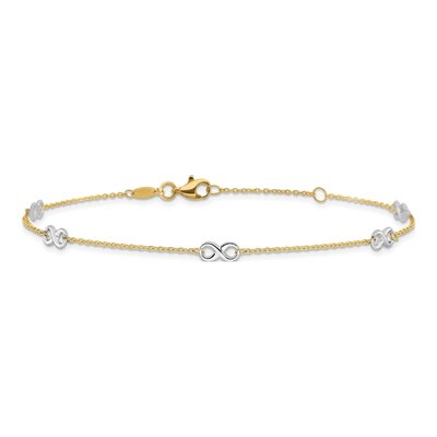 14K Two-Tone Gold Infinity Anklet – view 4