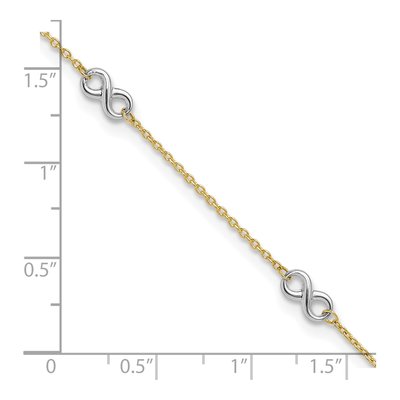 14K Two-Tone Gold Infinity Anklet – view 5