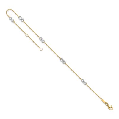 14K Two-Tone Gold Infinity Anklet – view 8