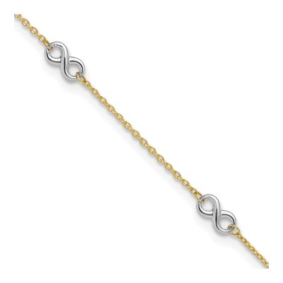 14K Two-Tone Gold Infinity Anklet