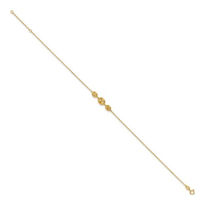 14K Yellow Gold Mariner Link Anklet – view 3