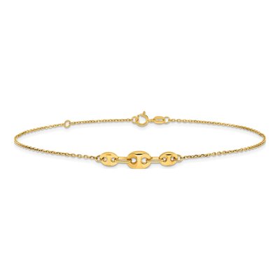 14K Yellow Gold Mariner Link Anklet – view 4
