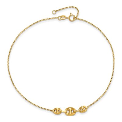 14K Yellow Gold Mariner Link Anklet – view 5