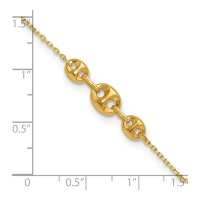 14K Yellow Gold Mariner Link Anklet – view 6