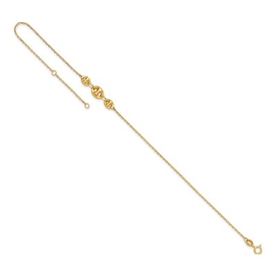14K Yellow Gold Mariner Link Anklet – view 8