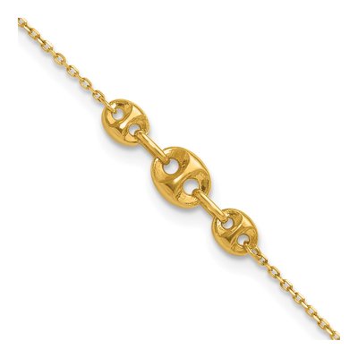 14K Yellow Gold Mariner Link Anklet