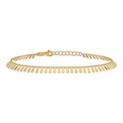 14K Yellow Gold Adjustable Dangle Anklet – view 3