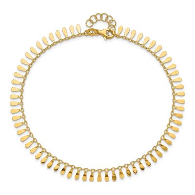 14K Yellow Gold Adjustable Dangle Anklet – view 5