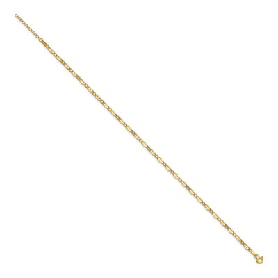 14K Yellow Gold 3.2mm Fancy Link Chain Anklet – view 2