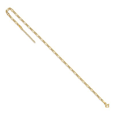 14K Yellow Gold 3.2mm Fancy Link Chain Anklet – view 5