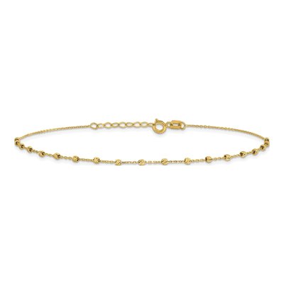 14K Yellow Gold Diamond-Cut Anklet – view 4