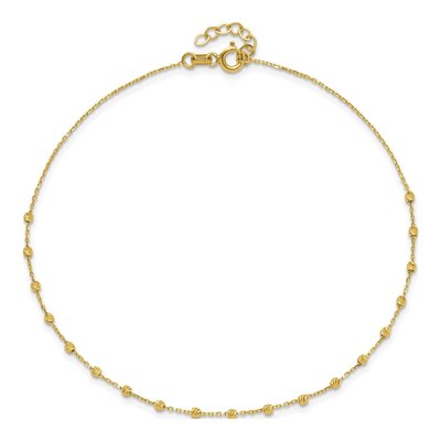 14K Yellow Gold Diamond-Cut Anklet – view 5