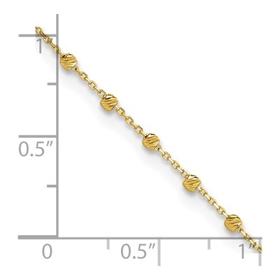 14K Yellow Gold Diamond-Cut Anklet – view 8