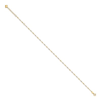 14K Two-Tone Gold Diamond-Cut Anklet – view 3
