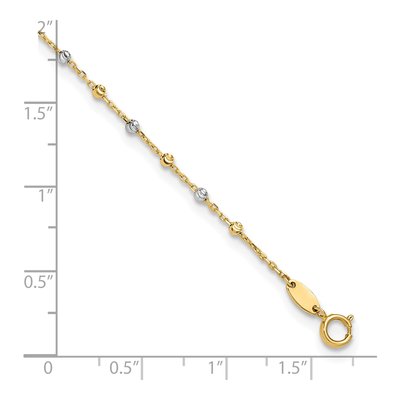 14K Two-Tone Gold Diamond-Cut Anklet – view 8