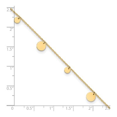 14K Yellow Gold Circle Dangle Anklet – view 8