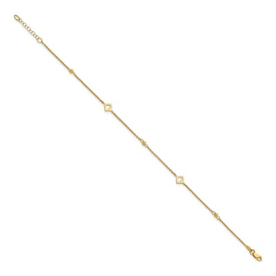 14K Yellow Gold Cut-Out Heart Anklet – view 3