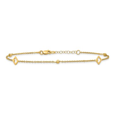 14K Yellow Gold Cut-Out Heart Anklet – view 4