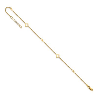 14K Yellow Gold Cut-Out Heart Anklet – view 6