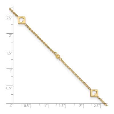 14K Yellow Gold Cut-Out Heart Anklet – view 7