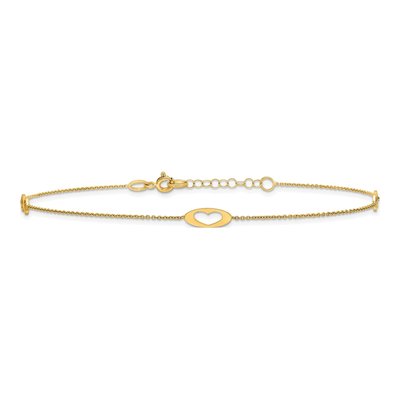 14K Yellow Gold Infinity Heart Anklet – view 3