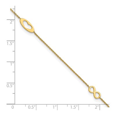 14K Yellow Gold Infinity Heart Anklet – view 5