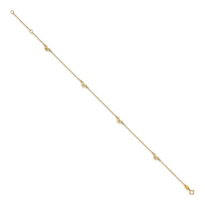 14K Yellow Gold Bow Station Anklet – view 3