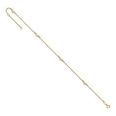 14K Yellow Gold Bow Station Anklet – view 6