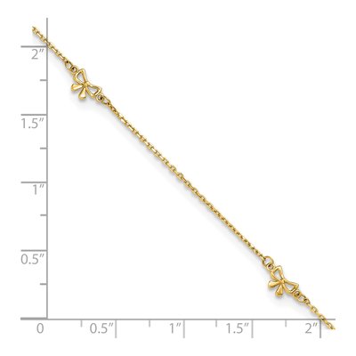 14K Yellow Gold Bow Station Anklet – view 7