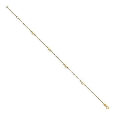 14K Two-Tone Gold Bows Anklet – view 3