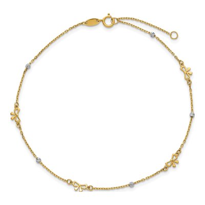 14K Two-Tone Gold Bows Anklet – view 5