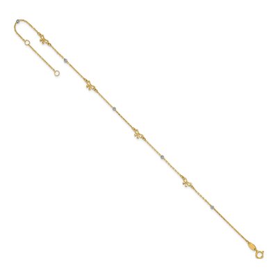 14K Two-Tone Gold Bows Anklet – view 6