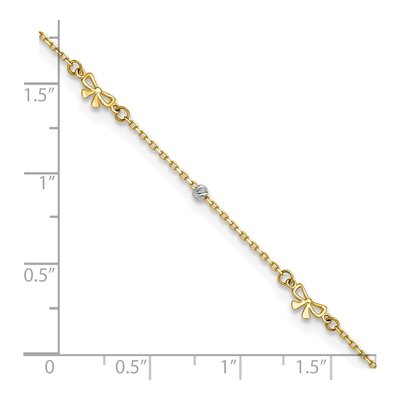 14K Two-Tone Gold Bows Anklet – view 7