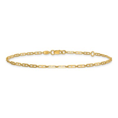 14K Yellow Gold 2.2mm Anchor Chain Anklet – view 4
