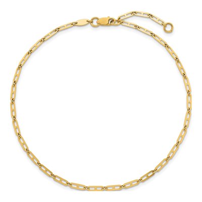 14K Yellow Gold 2.2mm Anchor Chain Anklet – view 5