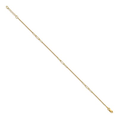 14K Yellow Gold 3.6mm Paper Clip Cable Link Anklet – view 3