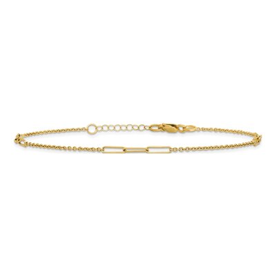 14K Yellow Gold 3.6mm Paper Clip Cable Link Anklet – view 4