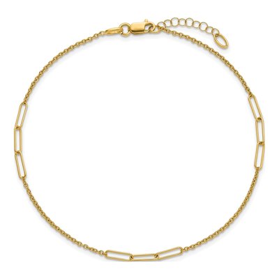 14K Yellow Gold 3.6mm Paper Clip Cable Link Anklet – view 5